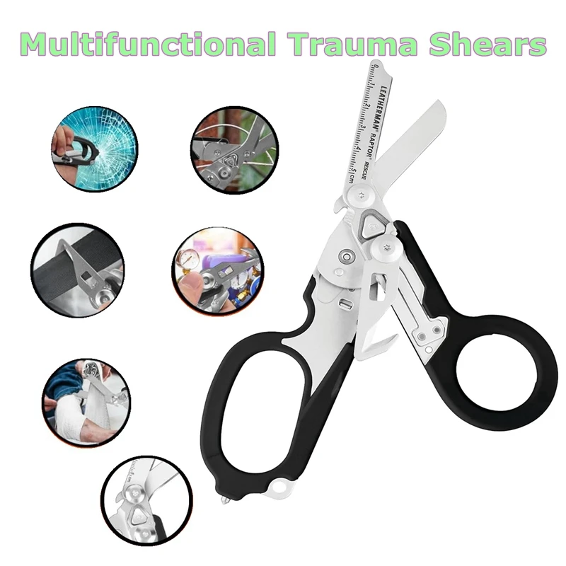 Multifunctional Emergency Rescue Shears With Strap Cutter Glass Breaker Outdoor Survival Emergency Response Tool