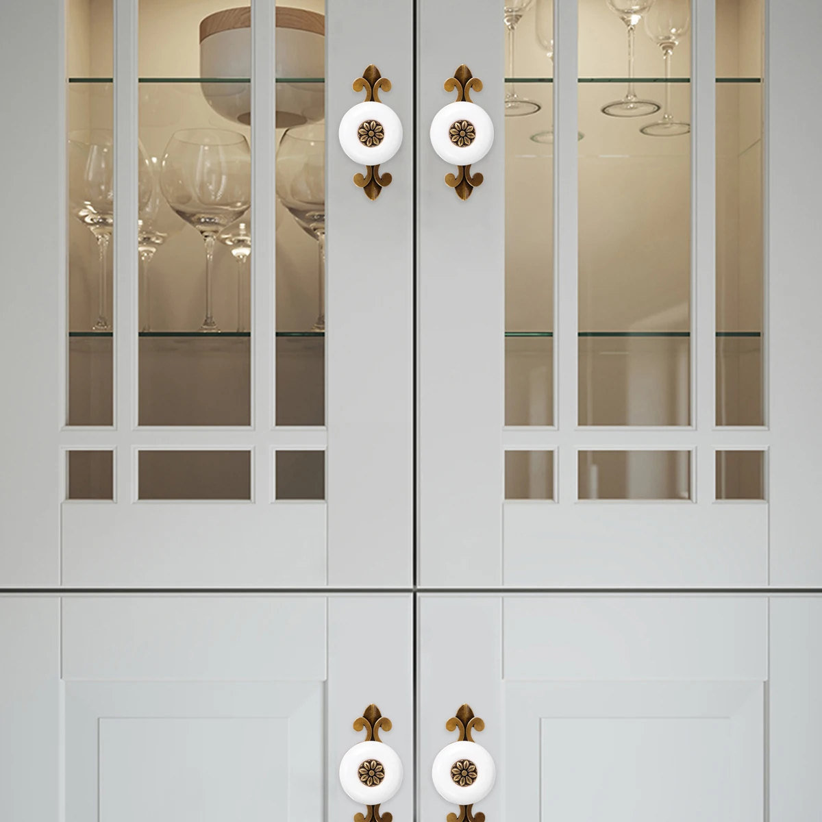 

2Pcs Zinc Alloy Ceramic Drawer Knobs Cabinet Pull Bars Durable Furniture Handles for Wardrobe Home Accessories