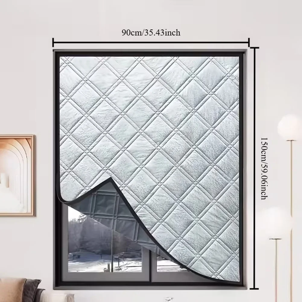 Windproof Thermal Curtain For Living Room - Home Blind 90x150cm Silver, Windproof Soundproof Protective Components
