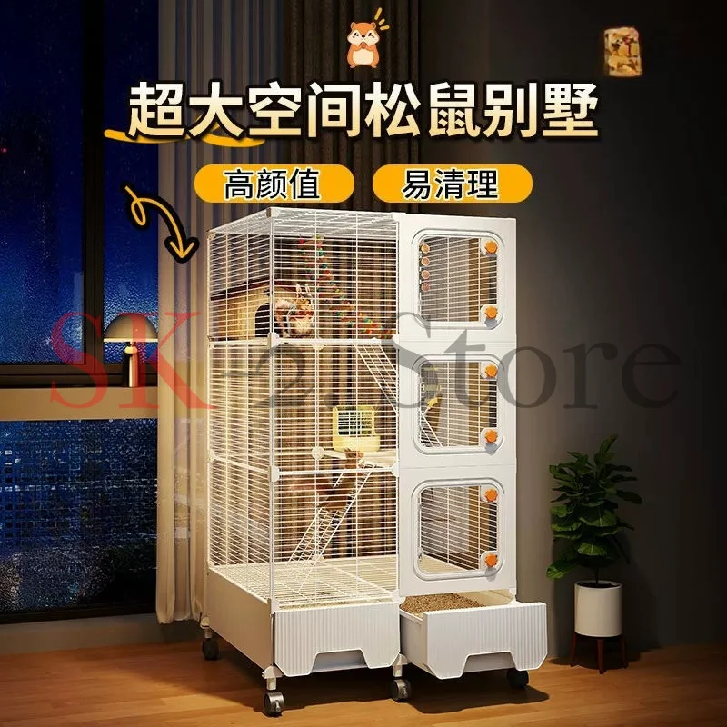 Squirrel cage double-layer three-layer encryption ultra-high household honey kangaroo special multi-layer oversized villa