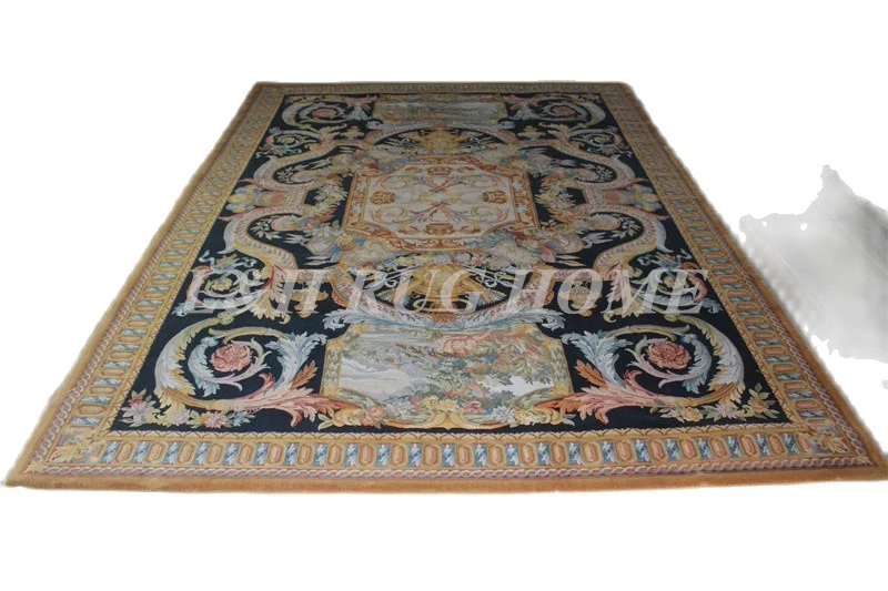 Free shipping 10'x14'  90Line Savonnerie rug, hand knotted woolen Savonnerie carpet