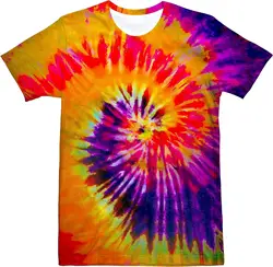 Unisex Retro Tie Dye t shirt for Men Women 70S 80S Hippies Senior Tie-Dye Tee Tshirt 3d printing Vintage clothing