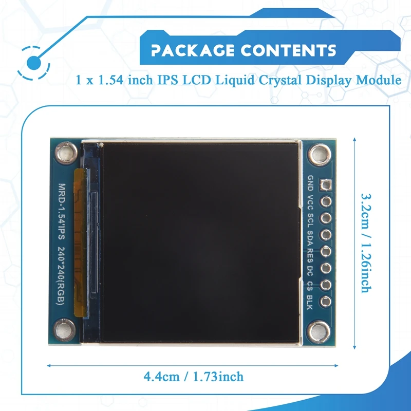ข้อเสนอยอดนิยม 1.54 นิ้วความละเอียด 240X240 IPS HD LCD Monitor 1.54 นิ้ว SPI ST7789 LCD Monitor