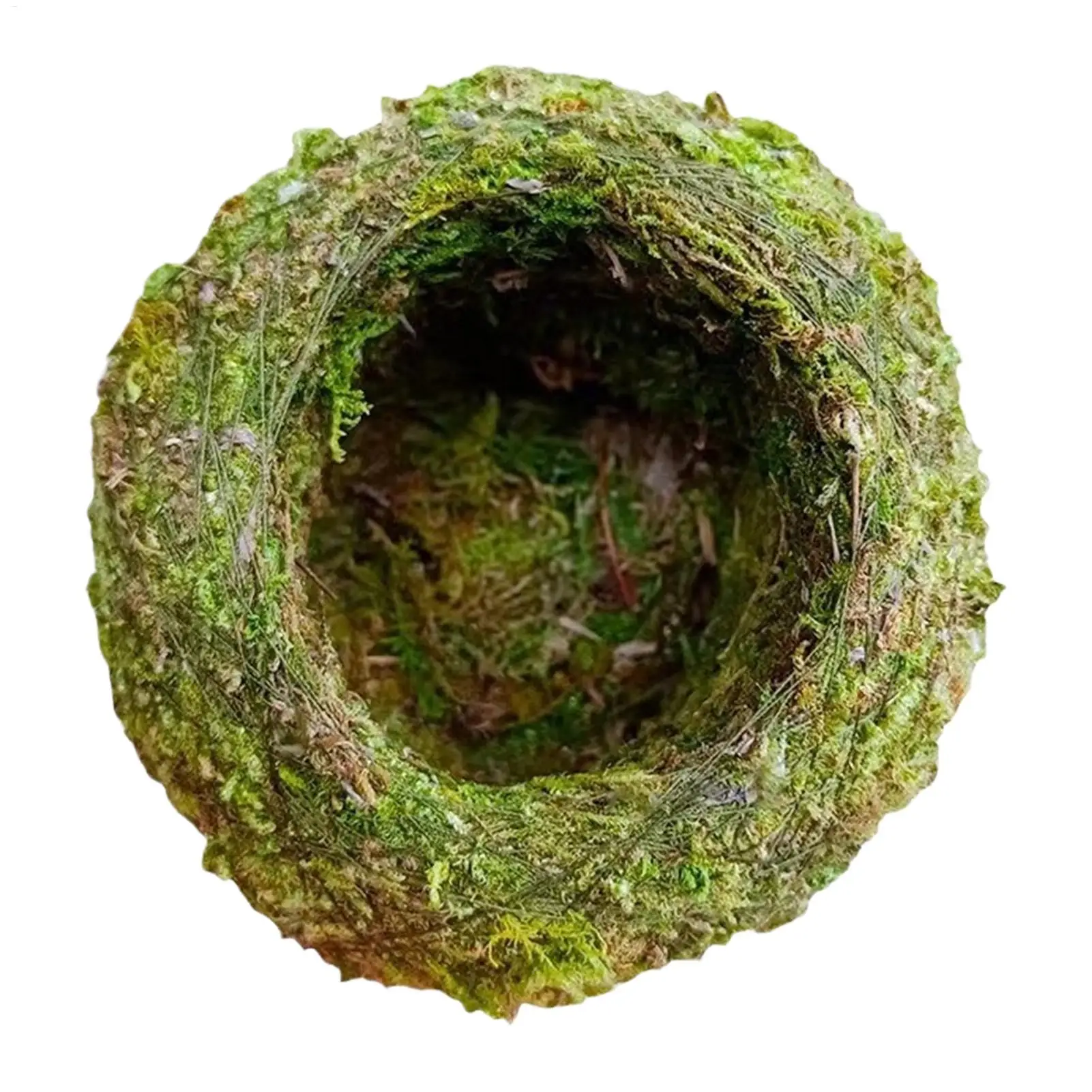 Green Moss Planter Natural Flower Planter Moss Weave Garden Decor Green Plant Holder For Gardening Table Decorations