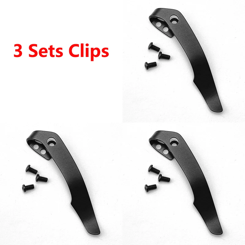 2/3pcs/lot With Screws Titanium Pocket Knife Back Clip Waist Clamp For Voyager 29TLCC Series Knives Parts Accessories