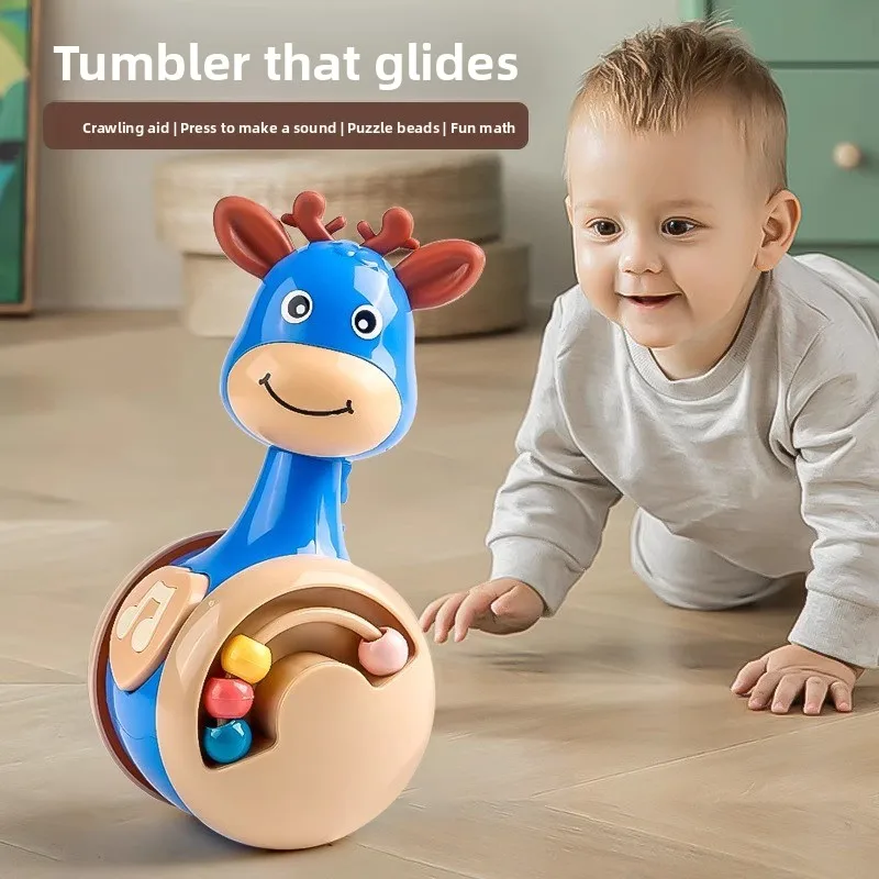 

Sliding Deer Tumbler3-6 Months Enlightenment Toy Baby Soothing Early Education 0-1 Years Old Infant Crawling Guide Can Be Voiced