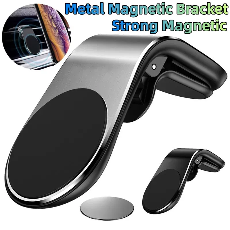 Magnetic L-Type Universal Phone Holder in Car Phone Stand Clip for Mount Car Magnetic Phone Holder Suit to All Model Cellphone