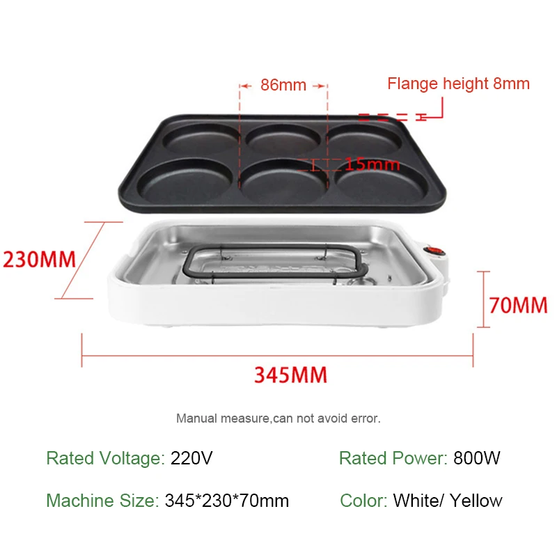 Electric Takoyaki Maker Egg Omelette Cooker Crepe Pancake Fried Steak Frying Pan Chibi Maruko Baking Machine Octopus Balls Grill