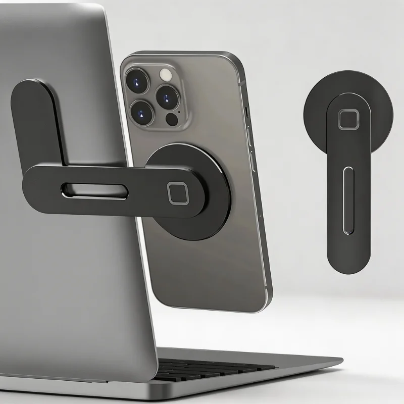 Desktop Adjustable Foldable Magnetic Laptop Phone Holder Portable Side Mount Phone Stand for Laptop Tablet Screen Phone Bracket