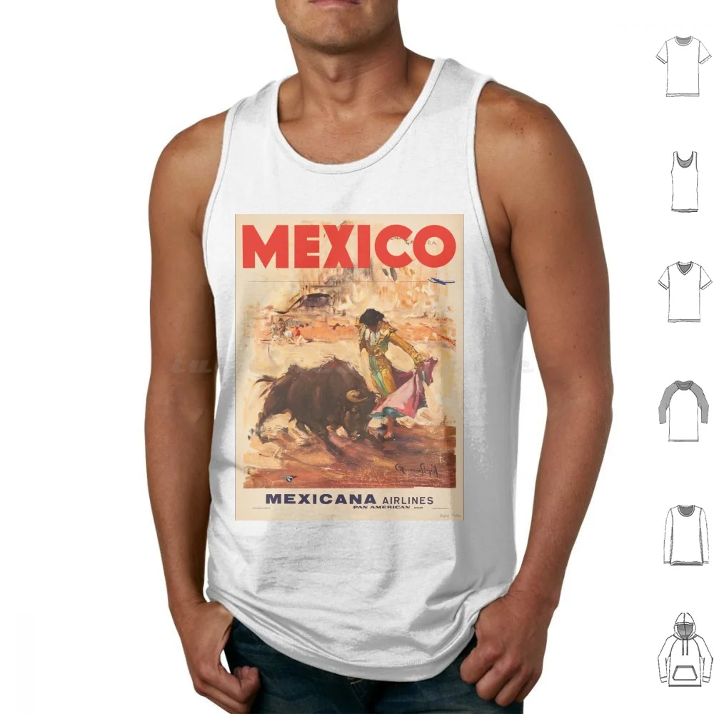 Vintage Mexican Travel Advert Tank Tops Vest Sleeveless Mexico Mexicano Chicano Mexican Mexican Mexican Travel Travel To