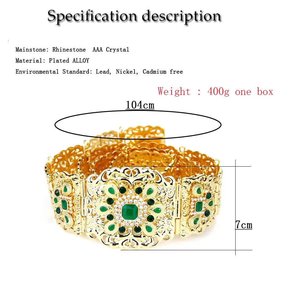 Neovisson-Ceinture réglable pour femme, ceinture marocaine, bijoux préférés, cadeau indépendant, document en or, taille arabe, haute qualité