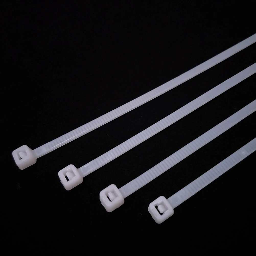 

1000pcs 3x200 Self-locking Plastic Fixing Ring Nylon Wire Cable Zip Ties Cable Ties Fasten Loop Cable (White)