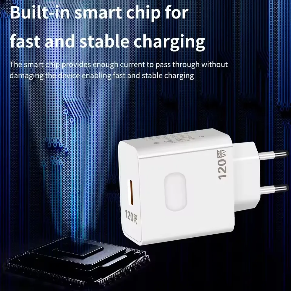 120W Fast Charger GaN USB Quick High Speed Charge 3.0 Adapter For All Phone Universal Cellphones 2025 New Upgraded version - náhled 5