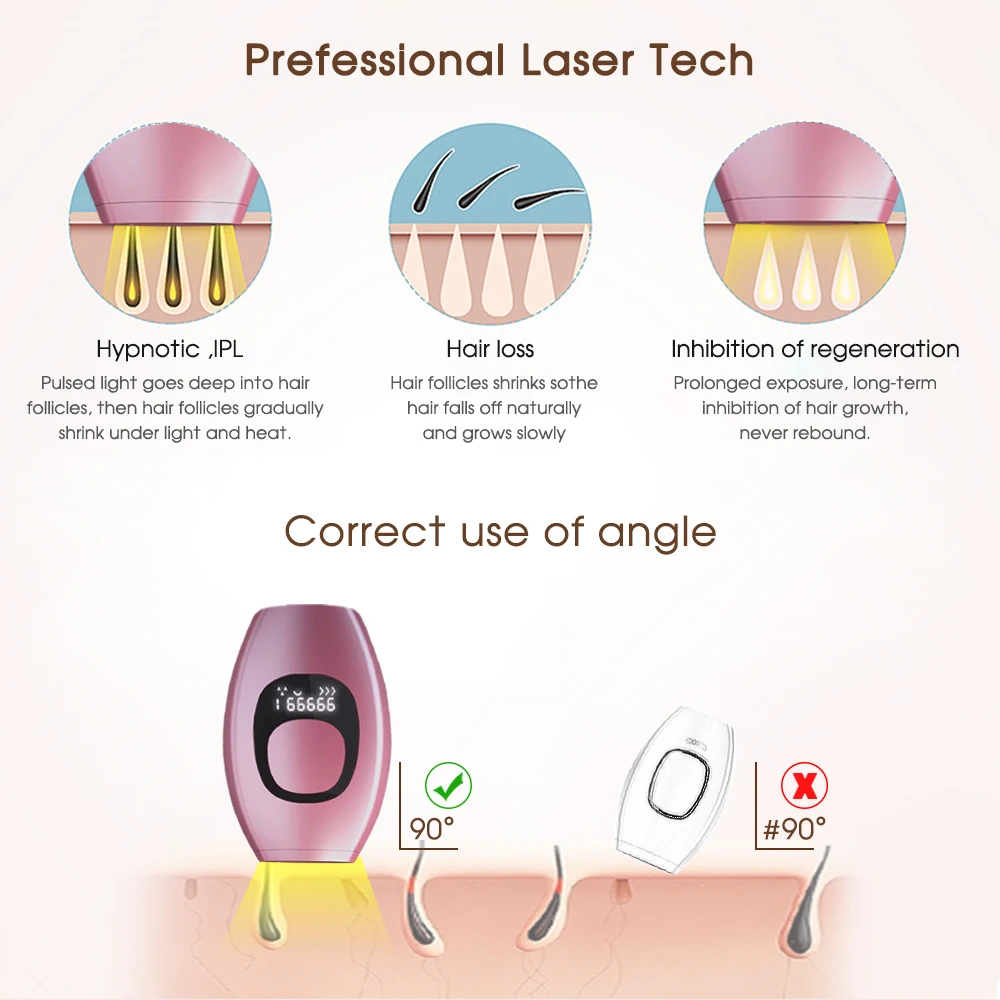 Home Portable Women Skin Laser Permanently Painless Facial Ipl Epilator Hair Removal Machine