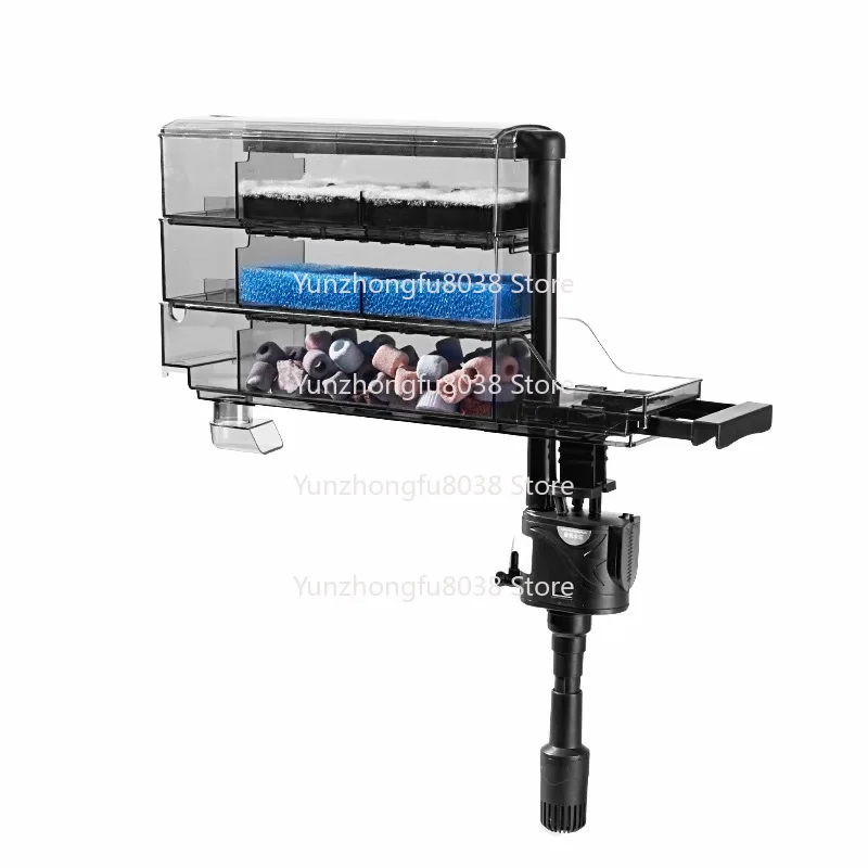 

Fish Tank Filter, Water Purification Circulation Three-in-one Water Pump, Upper Drip Box Low Water Level Filter Box