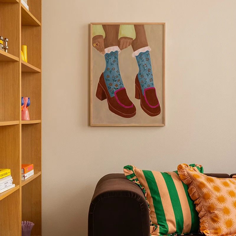 Colourful Art Prints Abstract Still Life Paintings Cowgirl Canvas Poster Wall Art Picture for Girls Room Home Decoration Cuadros