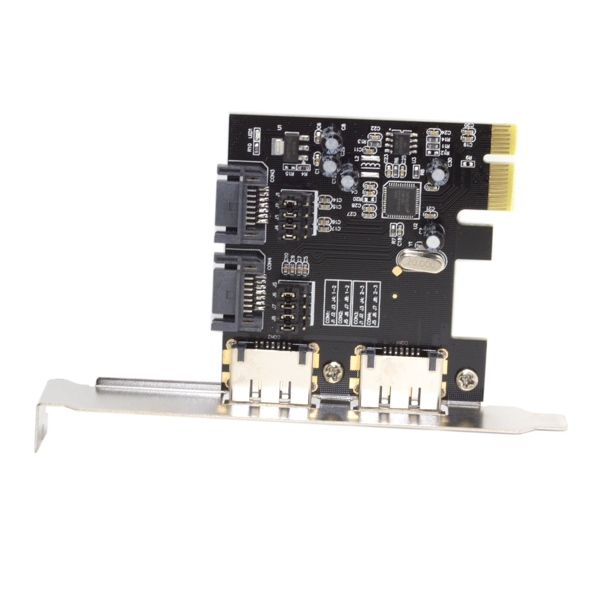 CY Xiwai PCI-E to 4 Ports SATA 3.0 ESATA PCIE SATA3 6Gbps PCI-E Adapter Expansion Card