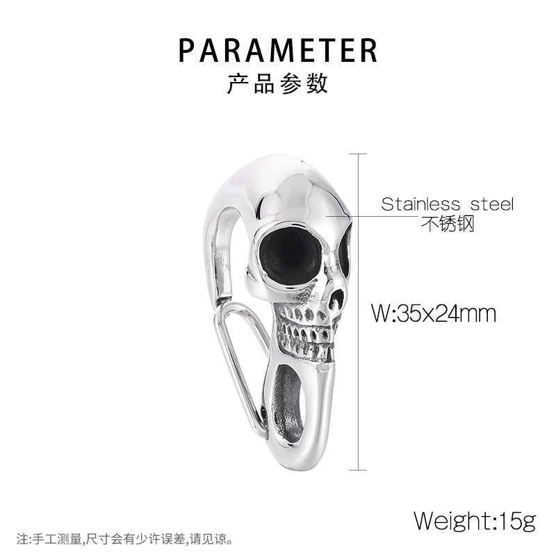 Fongten Männer Skelett Schlüssel verschluss Edelstahl Drachen Löwe DIY Schlüssel bund Verschluss Gothic Karabiner Brieftasche Schlüssel anhänger Haken für Männer – Detail 17