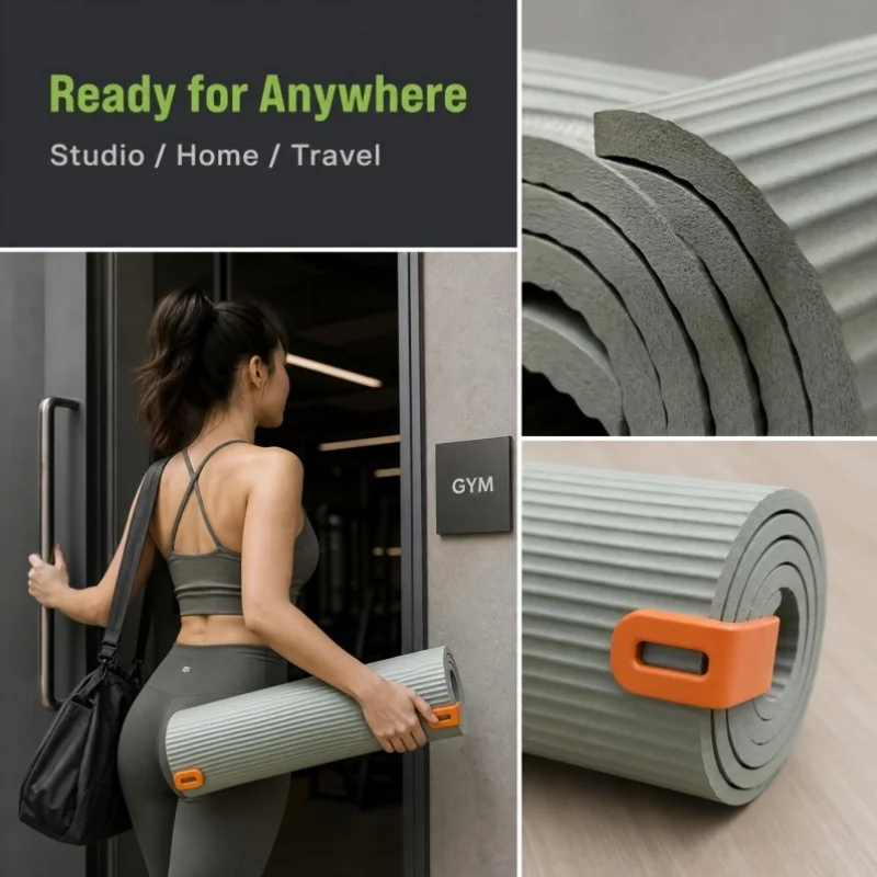 Yoga Mat Storage Clips, Easy Snap-On Secure Lock, No Binding Needed to Prevent Yoga Mat from Loosening And Unfolding