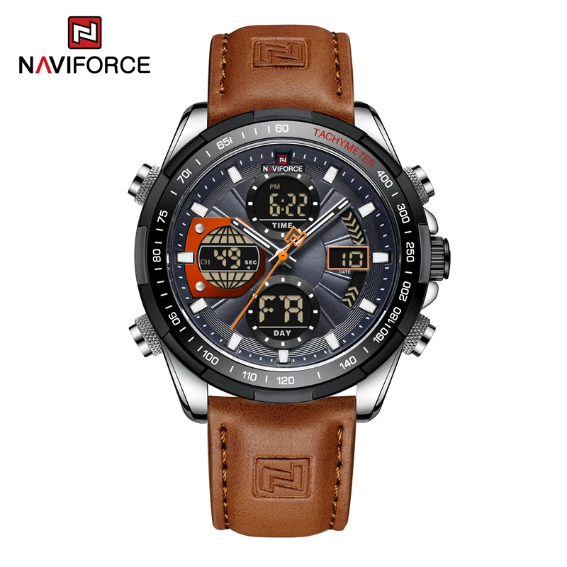Neue NAVIFORCE Uhren für Männer Leder Herren Militär Sport Wasserdichte Uhr Quarz Armbanduhr Chronograph Männliche Uhr