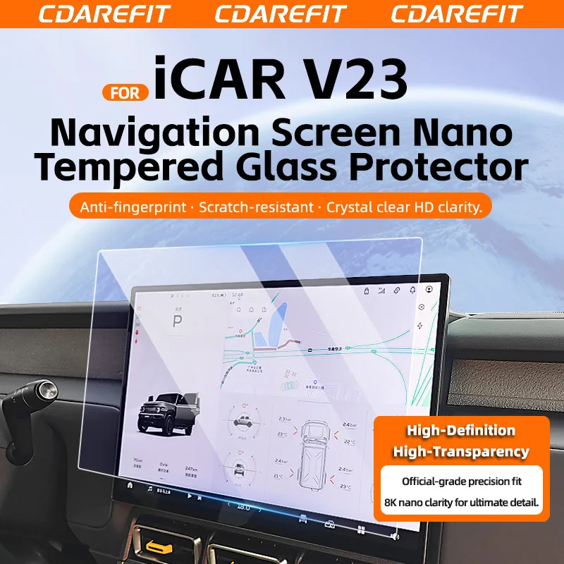 For iCAR V23 Special Navigation Screen Tempered Glass Film Car Dashboard Ultra Clear Protective Film Modification