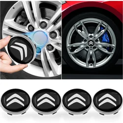 4pcs Car Wheel Center Hub Center Cap Rim Hub Dustproof Cover Emblem Sticker For Citroen C1 C3 C4 Grand Picasso C4L C5 C6 C8 VTS