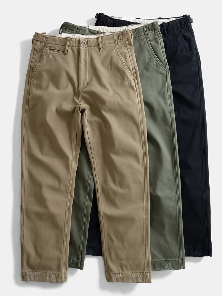 

Thiened Fce Winter Warm Straight Leg Loose Men's Retro Work Trousers Outdoor Casual Long Pants Vintage Waed Cotton Pol...