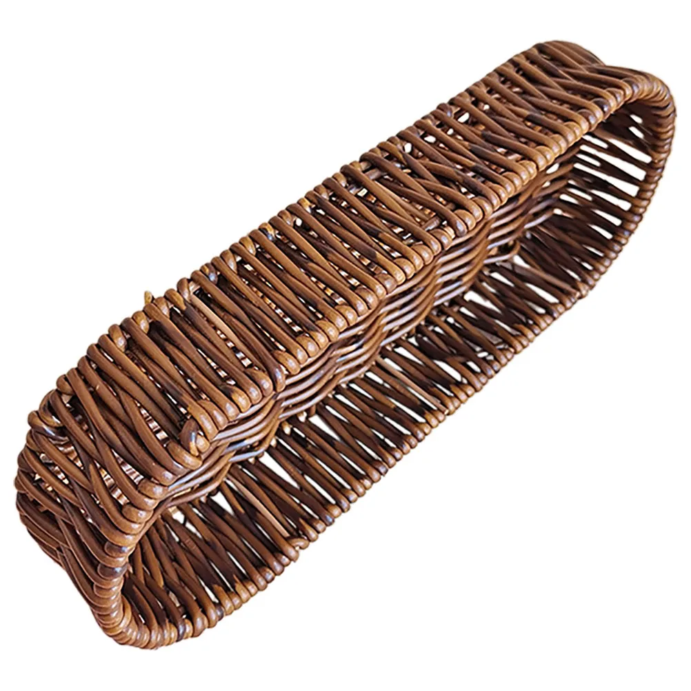 

Bread Basket Household Serving Tableware Plastic Baguette Woven Storage Baskets Rattan Fruit Chopsticks Kitchen Bar Utensils