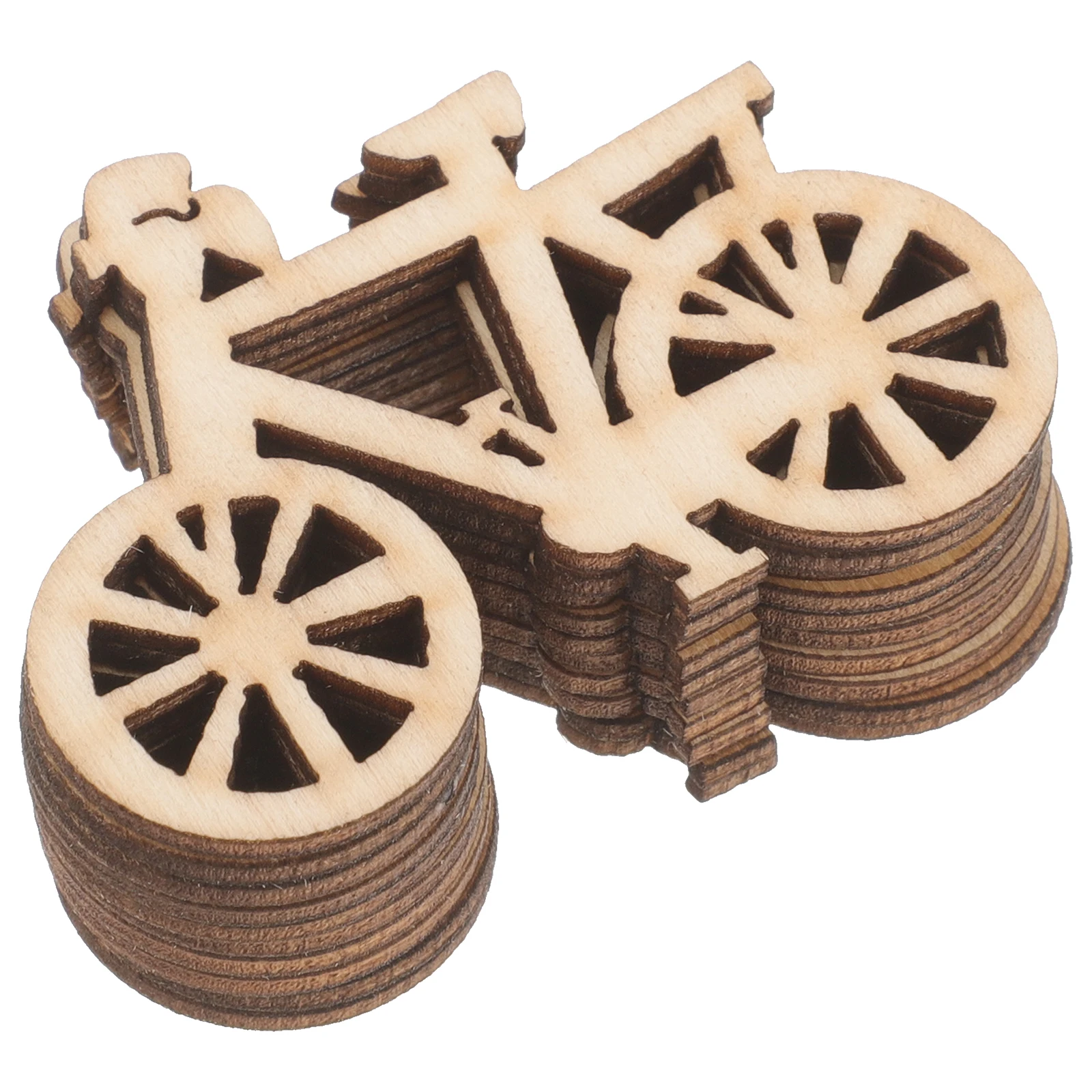 

10pcs Wooden Bicycle Cutouts DIY Crafts Kids Unfinished Wood Bike Shape Decorative Patch Graffiti Chips Handmade Painting