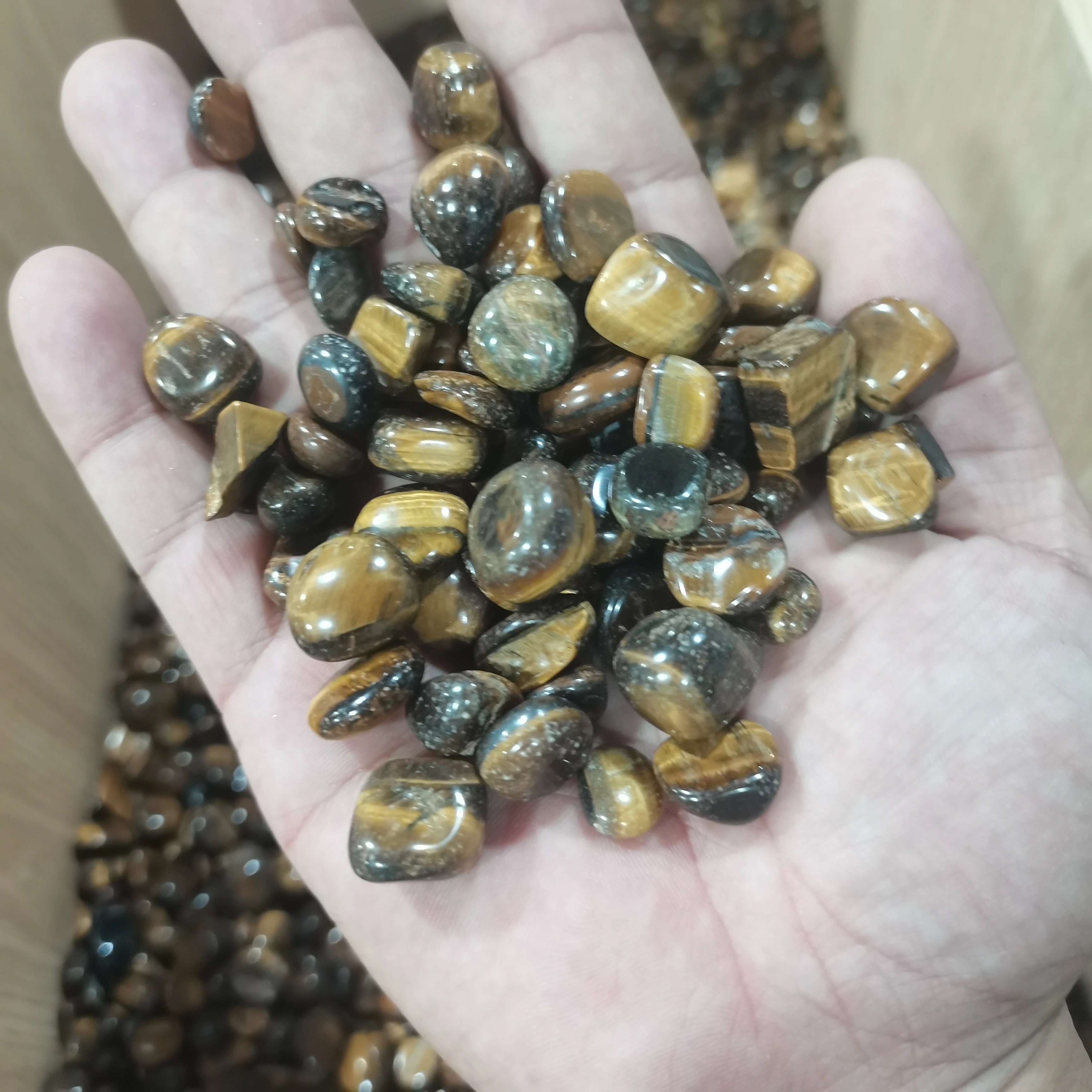 

Wholesale 1kg 9-12mm High Quality Natural Yellow Tiger Eye Stone Crystal Polished Gravel Specimen Quartz Crystals Natural Stones