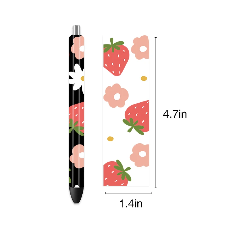 5PCS Flowers Adorable Pen Uv dtf Easy To Use Custom For Decals Transfer 4.7x1.4inches Custom Pen Wraps