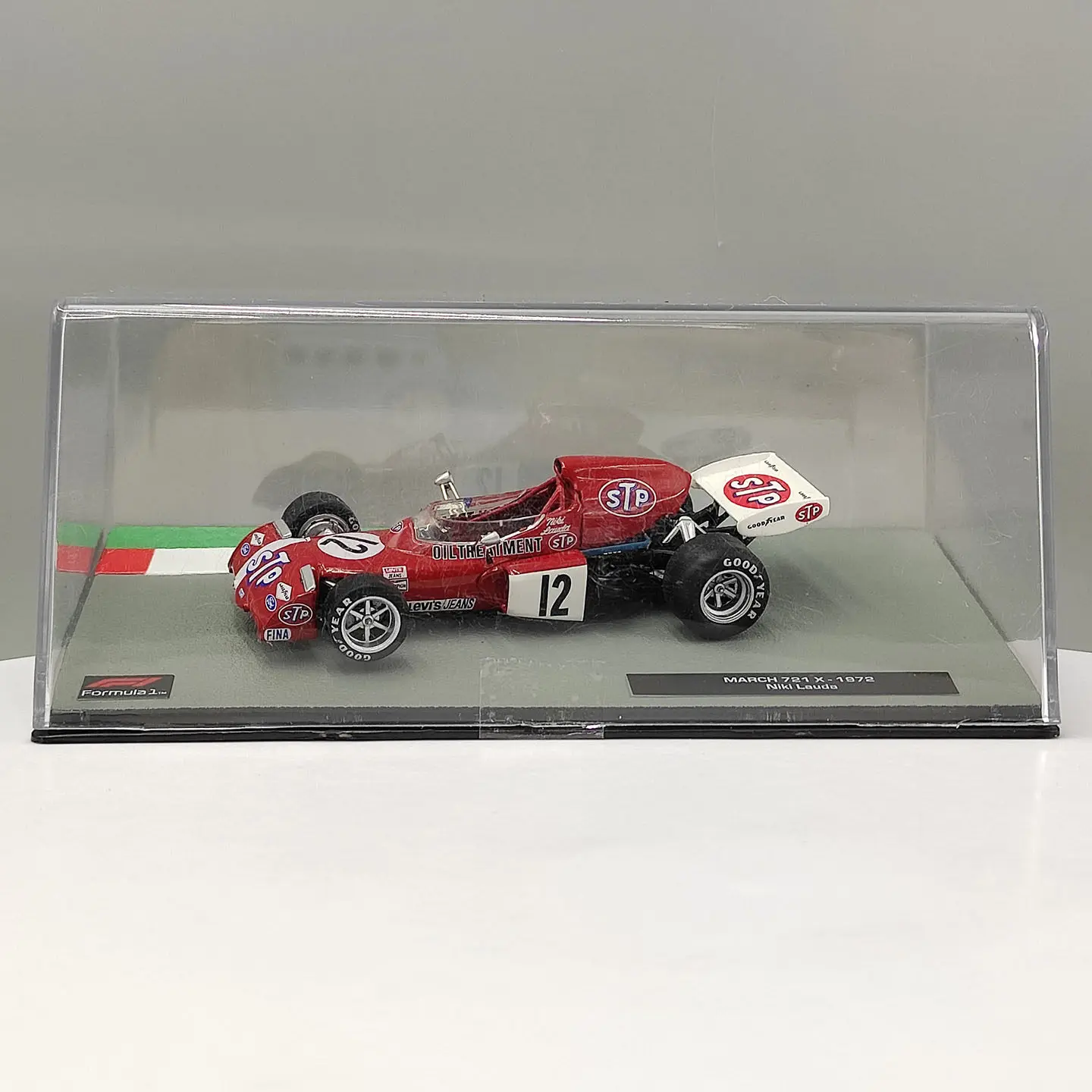 ixo-modellino-auto-da-corsa-f1-1972-march-721-x-toys-in-scala-1-43-in-lega-pressofusa-classico-nostalgico-regalo-per-adulti-souvenir-esposizione-statica
