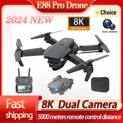 2024 E88Pro RC Drone 8K Professinal With 1080P Wide Angle Dual HD Camera Foldable RC Helicopter WIFI FPV Height Hold Apron Sell