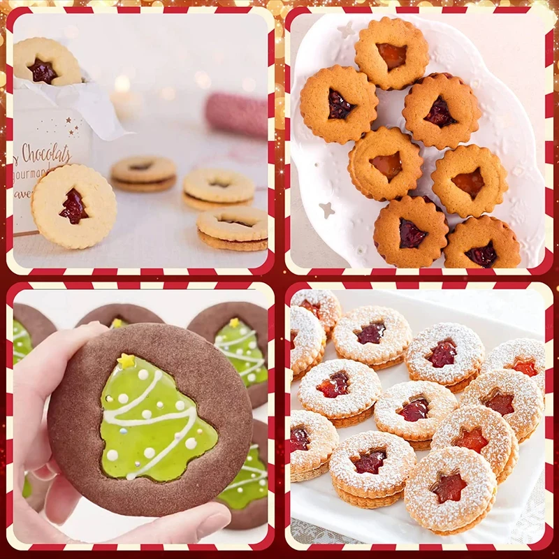 Metal Pastry Cookie Cutter Set Jam Sandwich 3D Cookie Cutter Mini Cookies Sandwich Biscuit Baking Molds Cake Decoration Tools