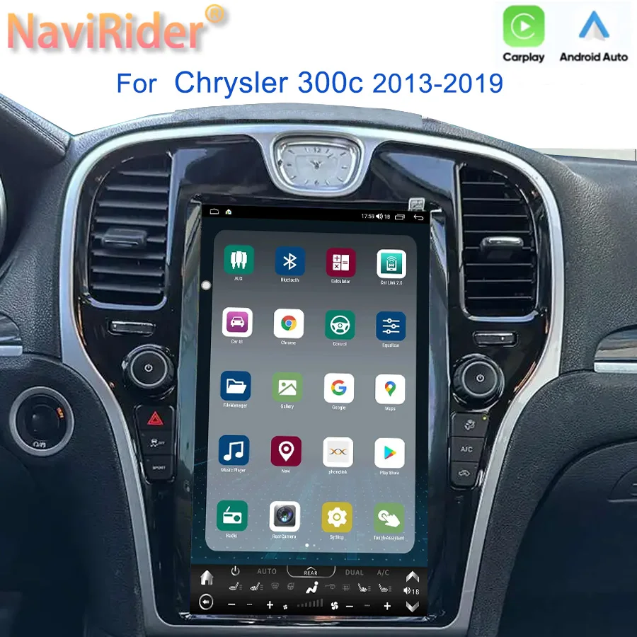 13.6inch Android QledScreen Carplay Radio For Chrysler 300c 2013-2019 Car Multimedia Video Player GPS Navigation Stereo HeadUnit