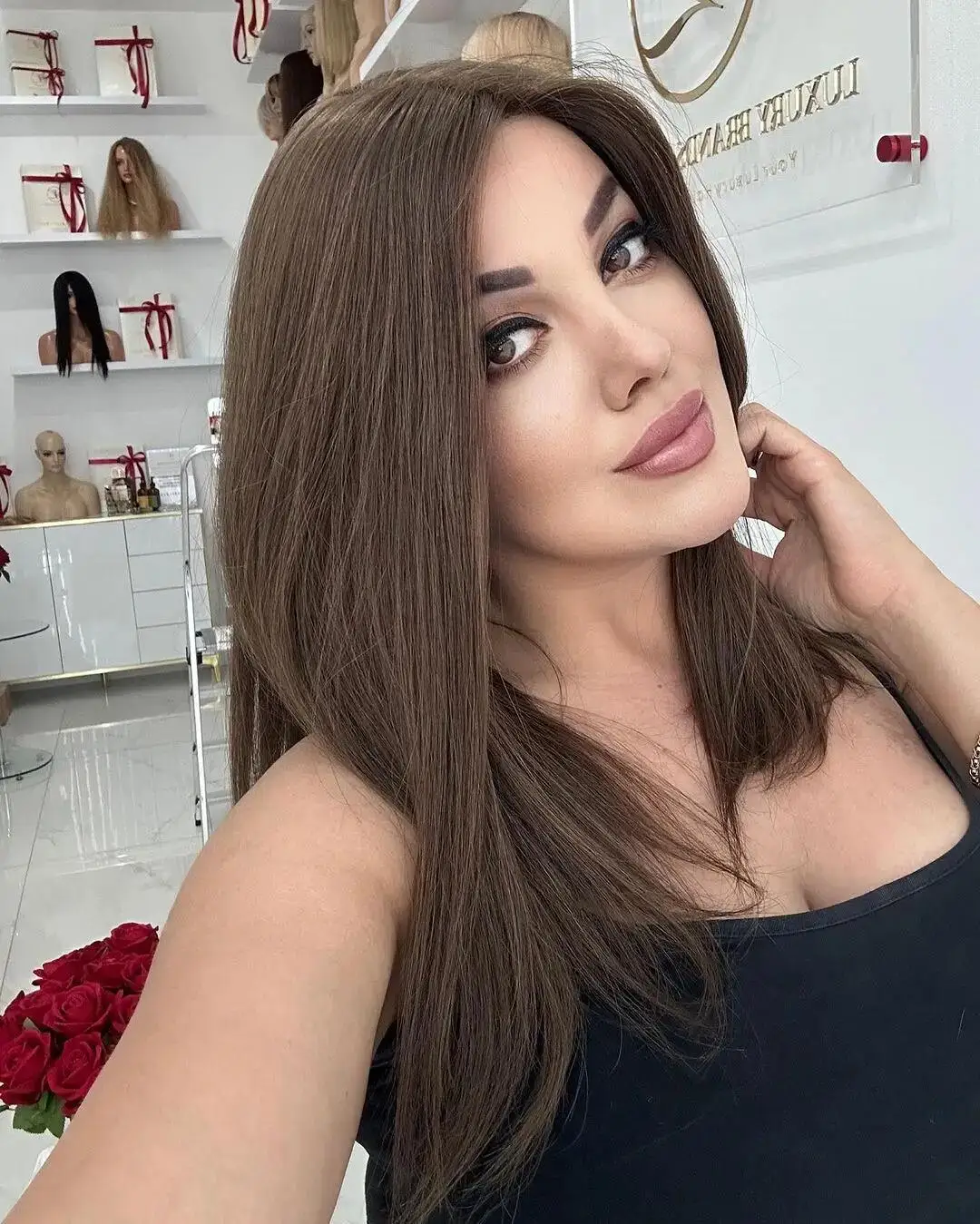 شعر بشري يهودي ناعم طويل مستقيم بني 5x5 بدون صمغ مع شعر أطفال دانتيل عالي الدقة شعر أوروبي منزوع مسبقًا #5