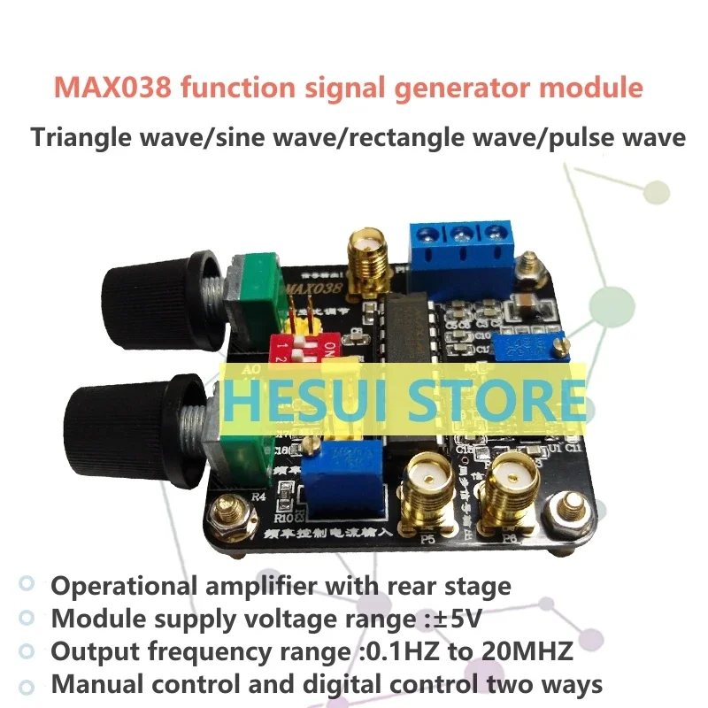 MAX038 function signal generator module triangle wave sine wave rectangular wave pulse band after stage operational amplifier