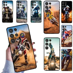 Moto Cross motorcycle sports Silicone Case For Samsung Galaxy S8 S9 S10 S20 FE S21 Plus Note 20 Ultra S22 Ultra Cover