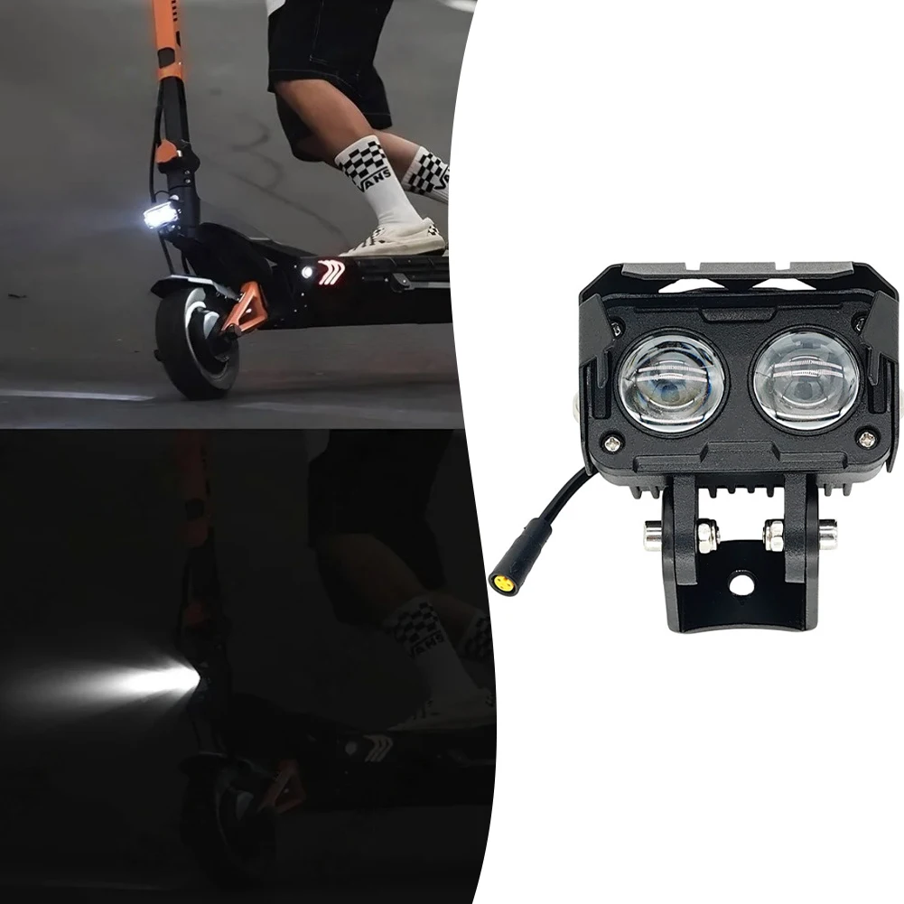 

Для Kugoo For Kukirin G3 Pro фара для электрического скутера, передний фонарь из алюминиевого сплава, водонепроницаемый яркий луч, простая установка, черный