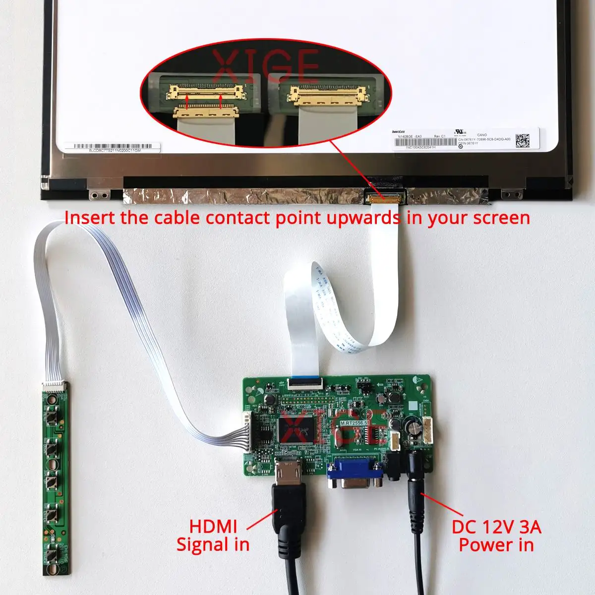 For LP116WH6 LP116WH7 VGA Portable Display 11.6" 1366*768 Metal Shell&Driver Controller Board DIY Kit EDP-30 Pin HDMI-Compatible