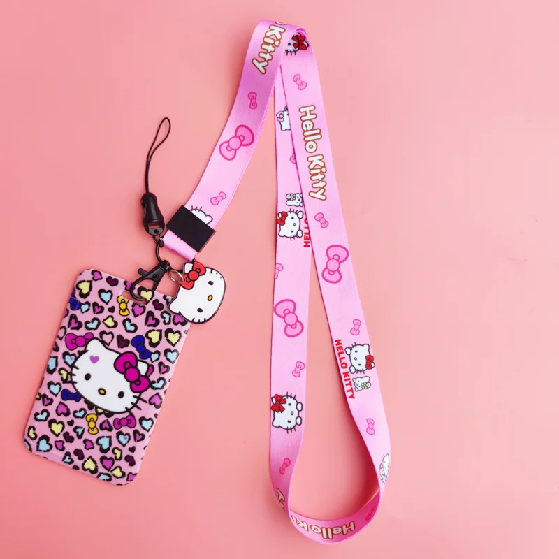 Hello Kitty ID Card Holders Lanyards Girls Door Card Case Hanging Rope Women Badge Holder Neck Strap Business Card Gift - view 5