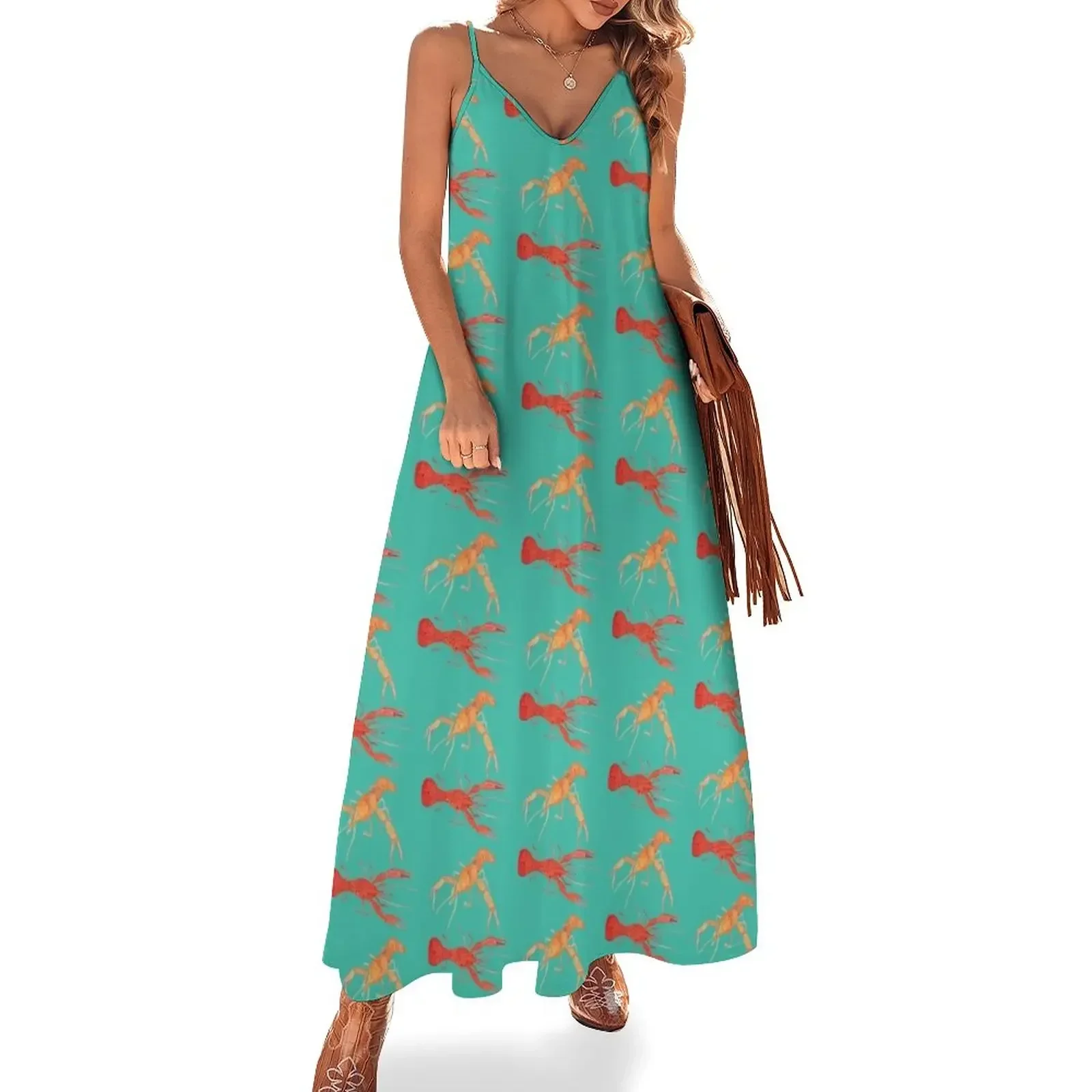 

Crawfish - Teal Sleeveless Dress party dresses women women's clothing summer 2024 novelties Dress