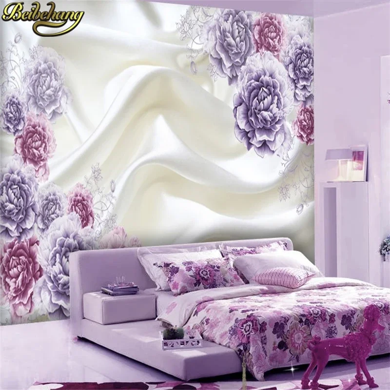 custom wallpaper mura stylish living room bedroom TV backdrop Continental floral wallpaper 3D stereoscopic personalized