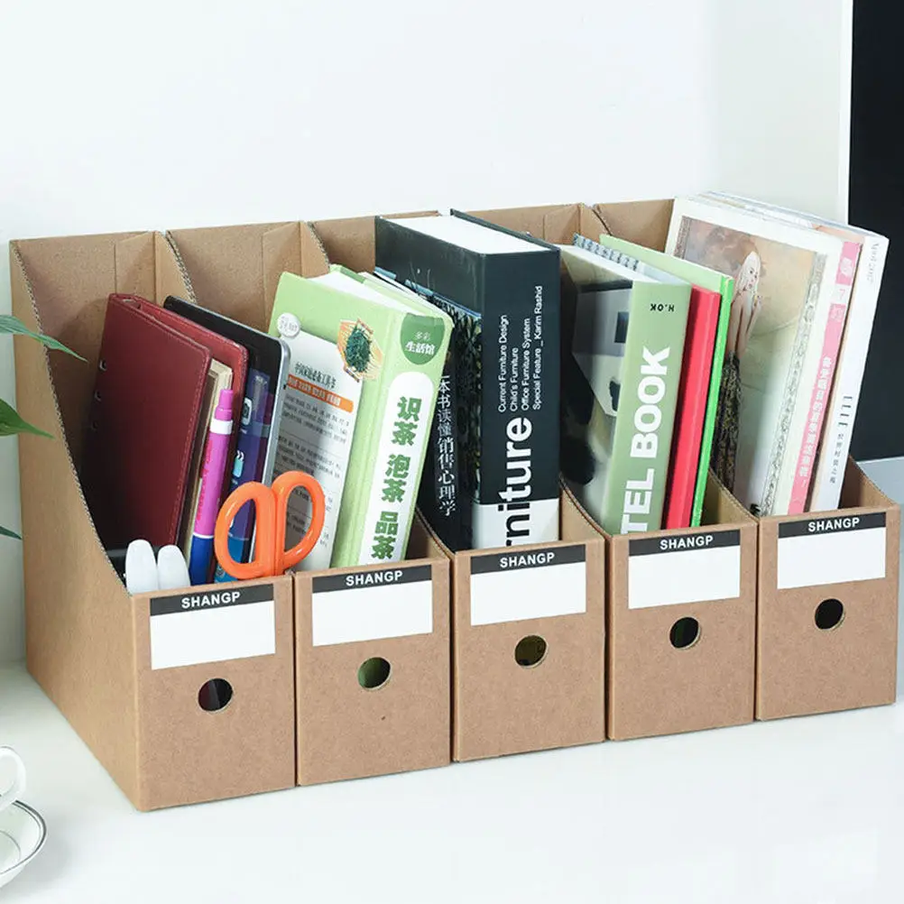 

4Pcs Heavy Duty File Storage Boxes Made of Premium Materials for Documents Magazines Certificates Organized Desktop Storage Case