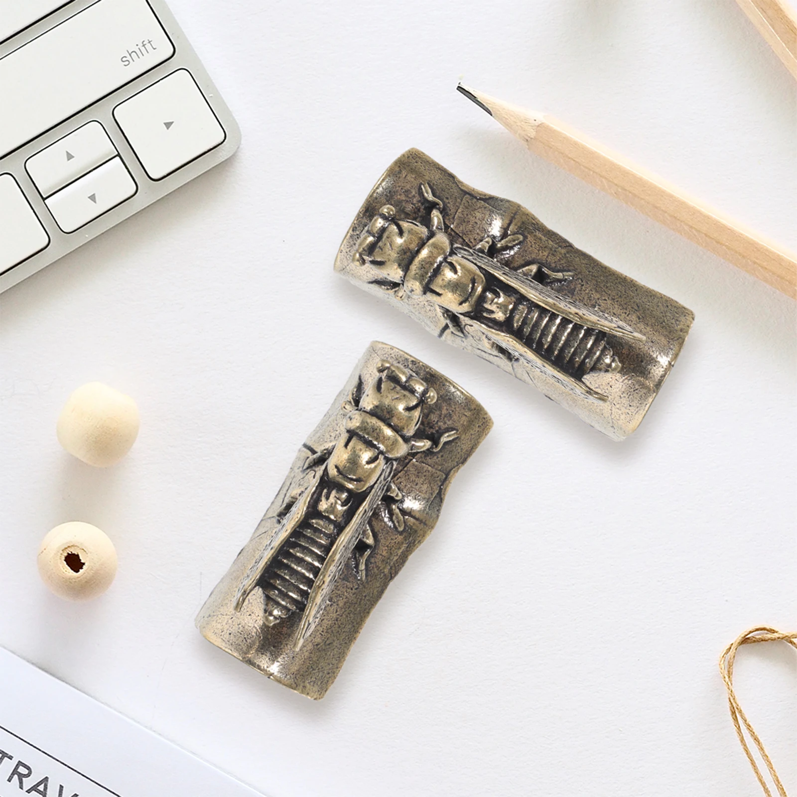 

Pure Copper Cicadas Figurines Desk Animal Statues Decoration Solid Brass Brass Paperweights Animal Statue Office Supplies