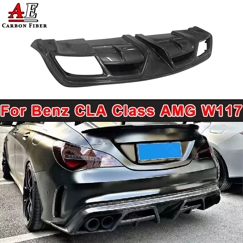 Carbon Fiber Rear Bumper Lip Diffuser For Mercedes Benz CLA Class AMG W117 CLA45 CLA220 CLA260 Rear Lip Splitter Body Kit