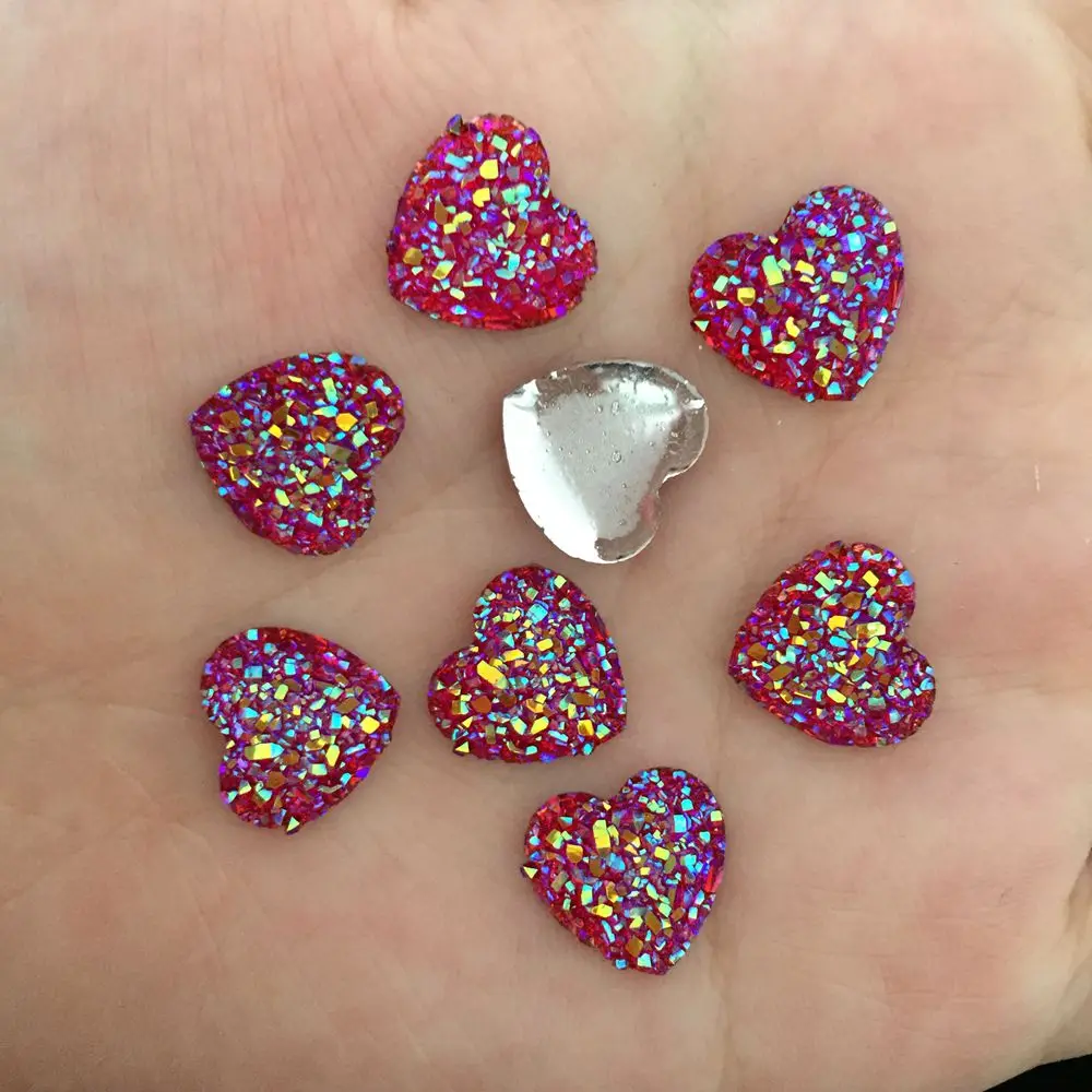Fai da te 80 pz 12mm argento AB Resina Bling Dolce cuore flatback Scrapbooking per telefono/matrimonio D500 * 2