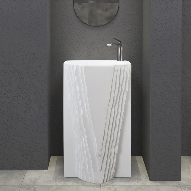 JANQ outdoor wash basin courtyard villa garden yard outdoor column type wash basin personalized art wash basin