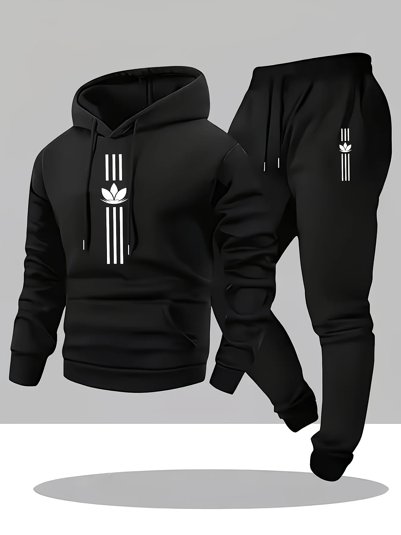Image of 2026 Herren 220g Hoodie Trainingsanzug Herbst Winter Lässiges Outfit Modischer Bequemer Sweatshirt- und Jogginghosen-Set für den Alltag und Sport