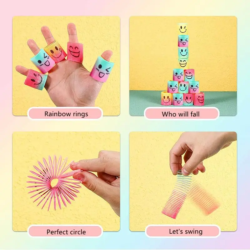 12Pcs/bag Mini Rainbow Spring Coil Magic Spring Toys for Kids Birthday Party Favors Boys Girls Gifts School Prize Goodies Filler